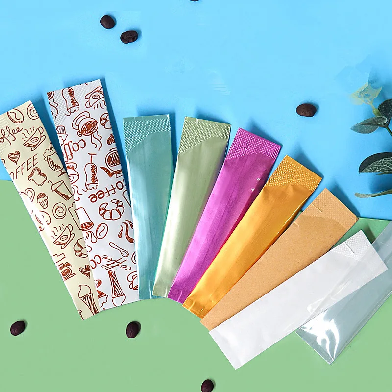 

100PCS/300PCS/500PCS Aluminum Foil Open Top Bag Ground Coffee Fruit Milk Cocoa Powder Honey Trial Heat Sealing Packaging Pouches