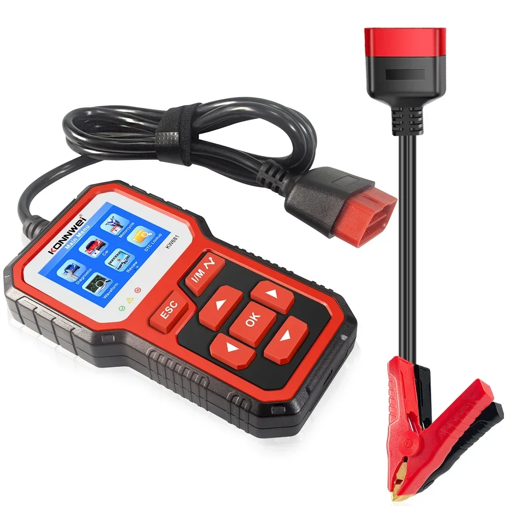 KONNWEI KW681 6 В 12 автомобильный мотоциклетный аккумуляторный тестер Obd 2