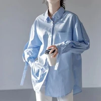 xej womens cotton shirt blouse korea long sleeve top elegant shirts for women white shirt for women work clothes for women
