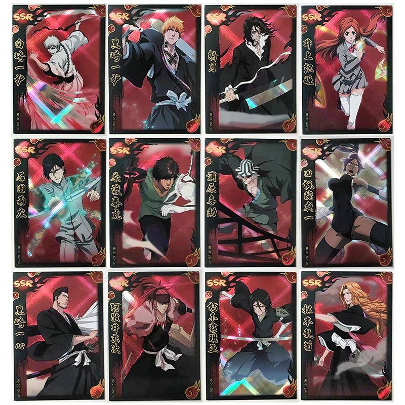 

Anime BLEACH Rare SSR Refractive Flash Cards Kurosaki Ichigo Inoue Orihime Toys for boys Collectible Cards Birthday Gift