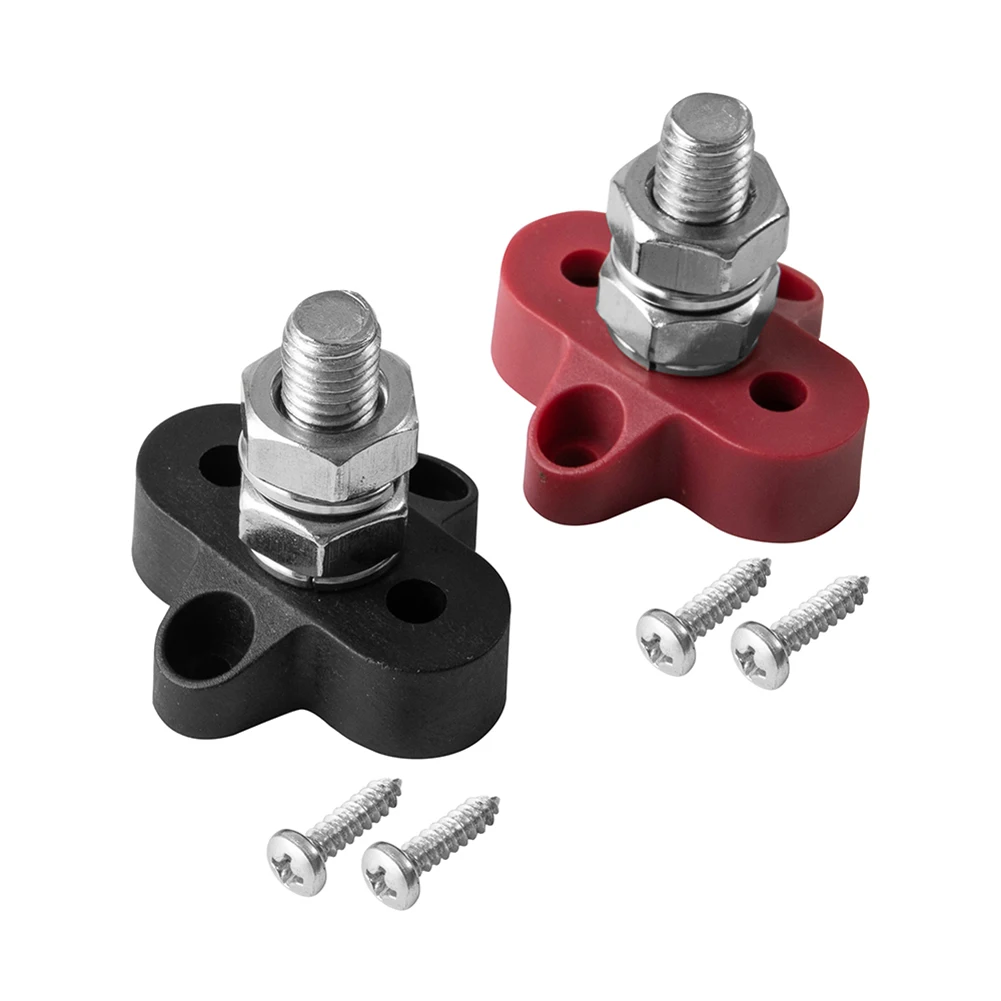 

Brand New Terminal Block Studs Automotive Tools Battery Power Distribution Black & Red Brass Junction Post Set