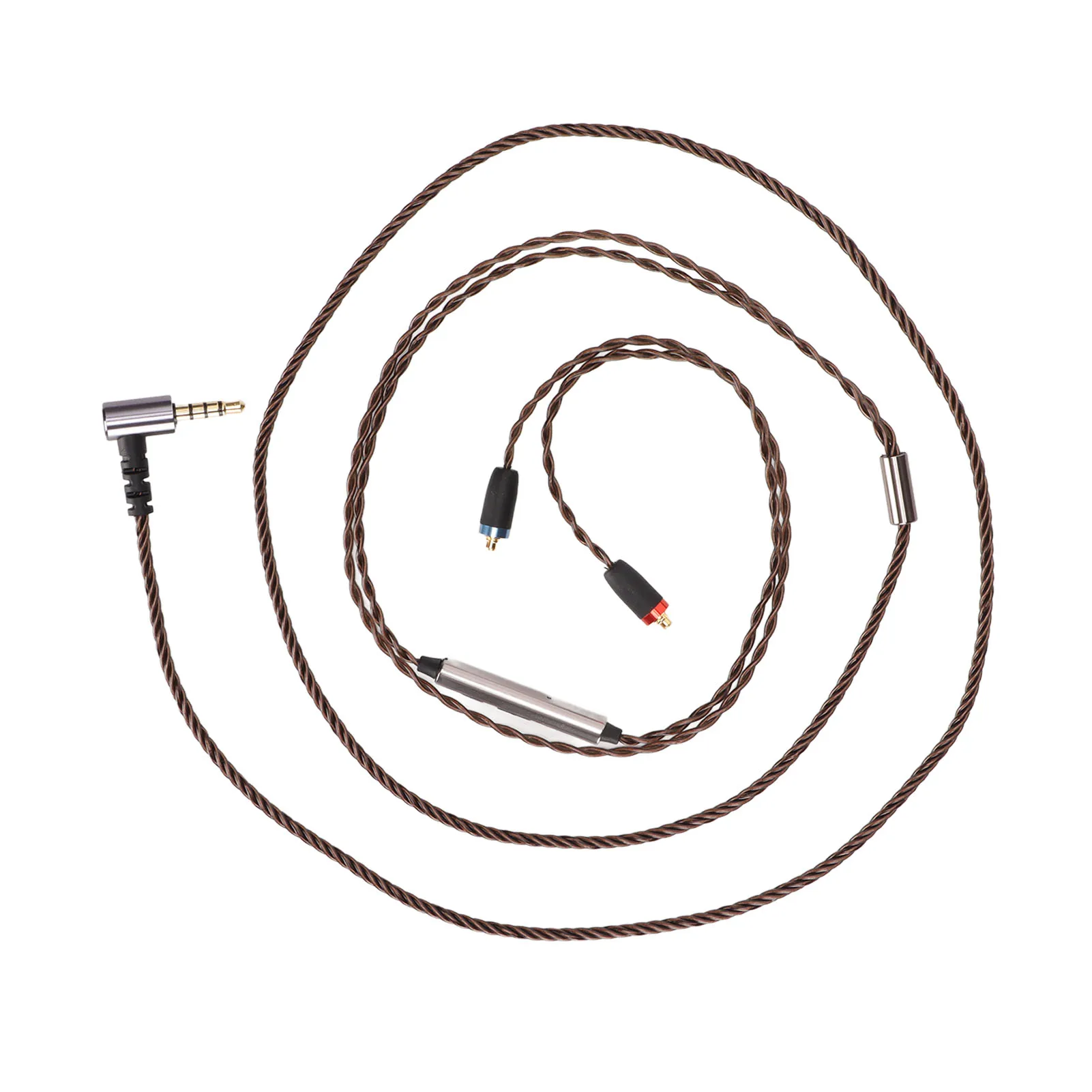 

4 Core Headphone Cable Silver Plated Copper Wire High Resolution MMCX 3.5mm Upgrade Cable With Volume Control And Microphone