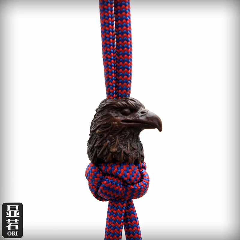 

EDC knife pendant hand carved works croco anvil umbrella rope pendant vintage personality creative handmade DIY charm pendant