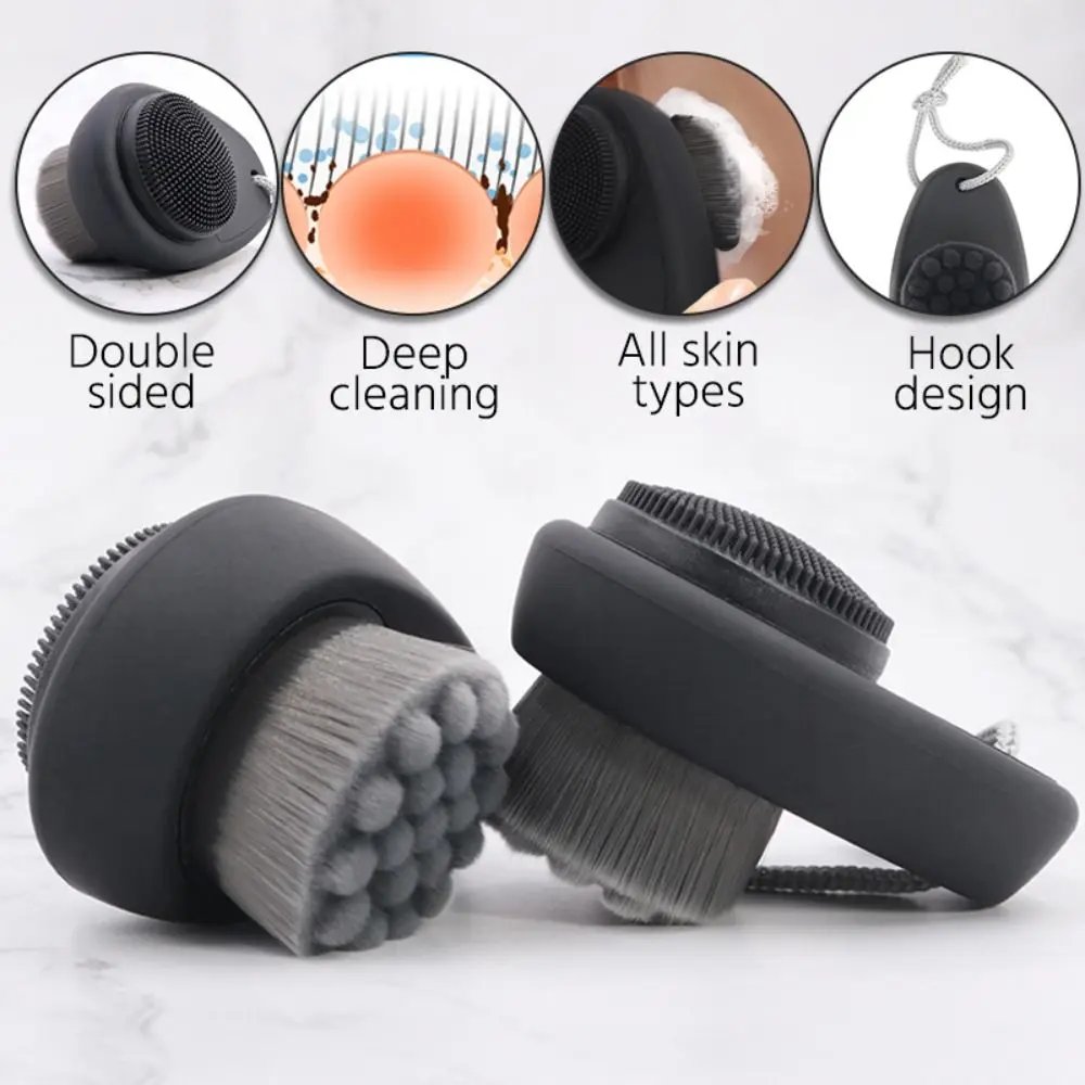 

Silicone Blackhead Removal Exfoliator Makeup Tool Pore Clean Double-Sided Facial Scrub Cleanser Face Cleansing Brush