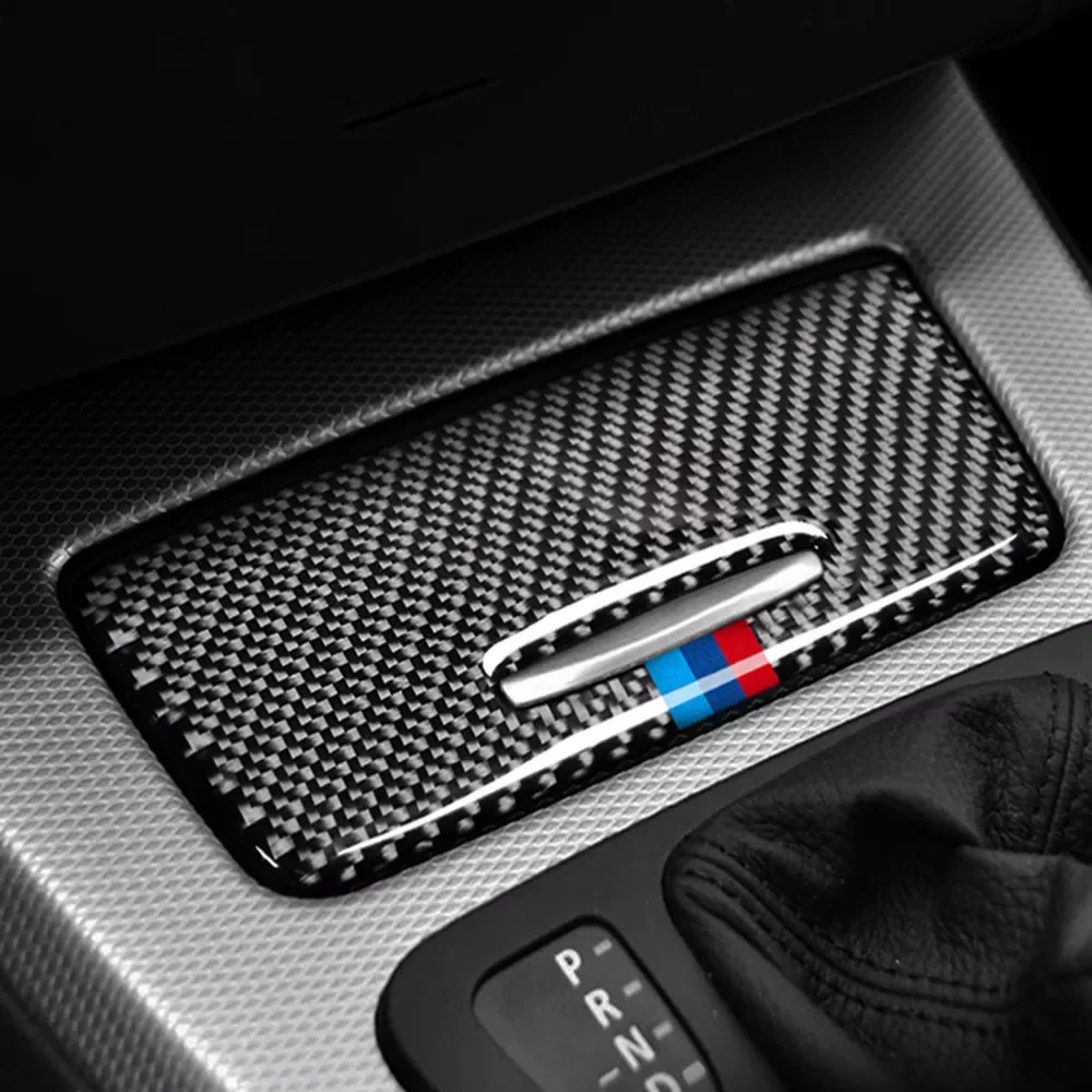 

Fiber Auto Storage Box Panel Trim Cover Decoration Stickers Interior For BMW E90 E92 E93 3 Series 2005-12 Car Accessories