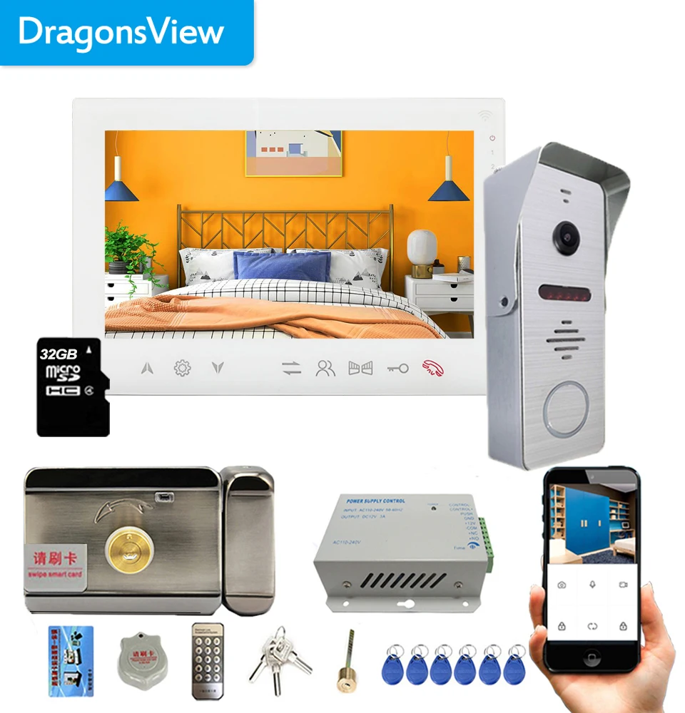 Видеодомофон Dragonsview 7 дюймов с Wi-Fi беспроводная умная IP-видеодомофон открытой