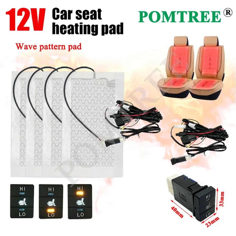 

Новый комплект для подогрева автомобильных сидений, подходит для 2 сидений, нагревательная подушка из углеродного волокна, Двойная подушка R/L для сидений Toyota RVA4