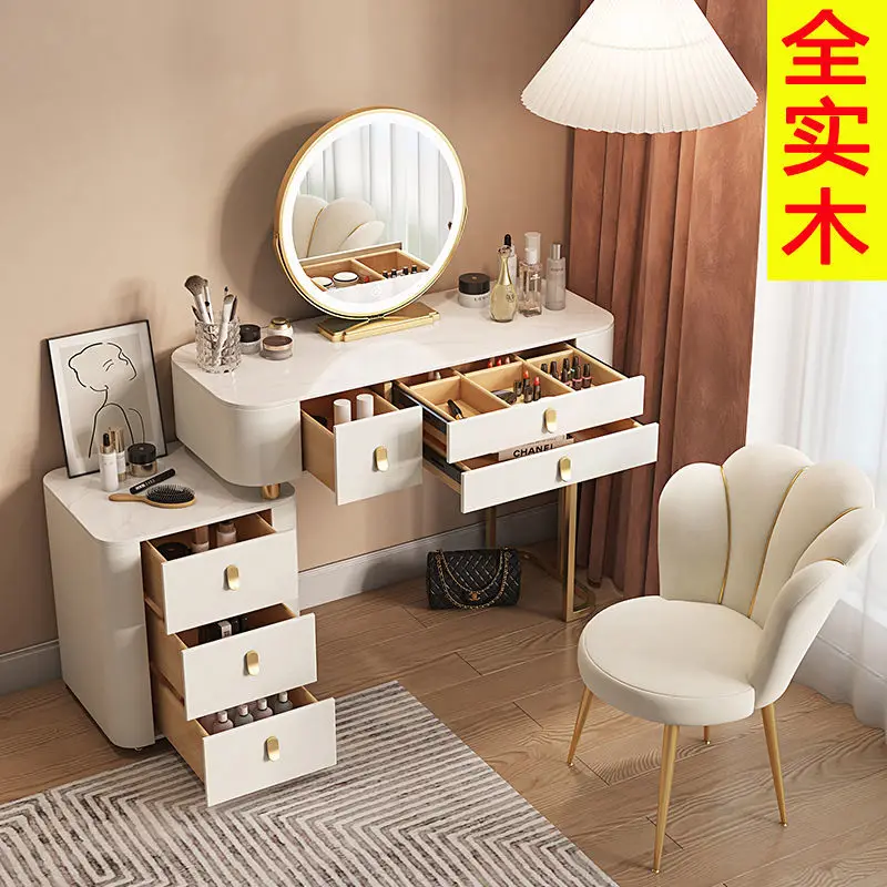 

Modern minimalist solid wood slate light luxury high-end multi-drawer bedroom dresser muebles de dormitorio penteadeira