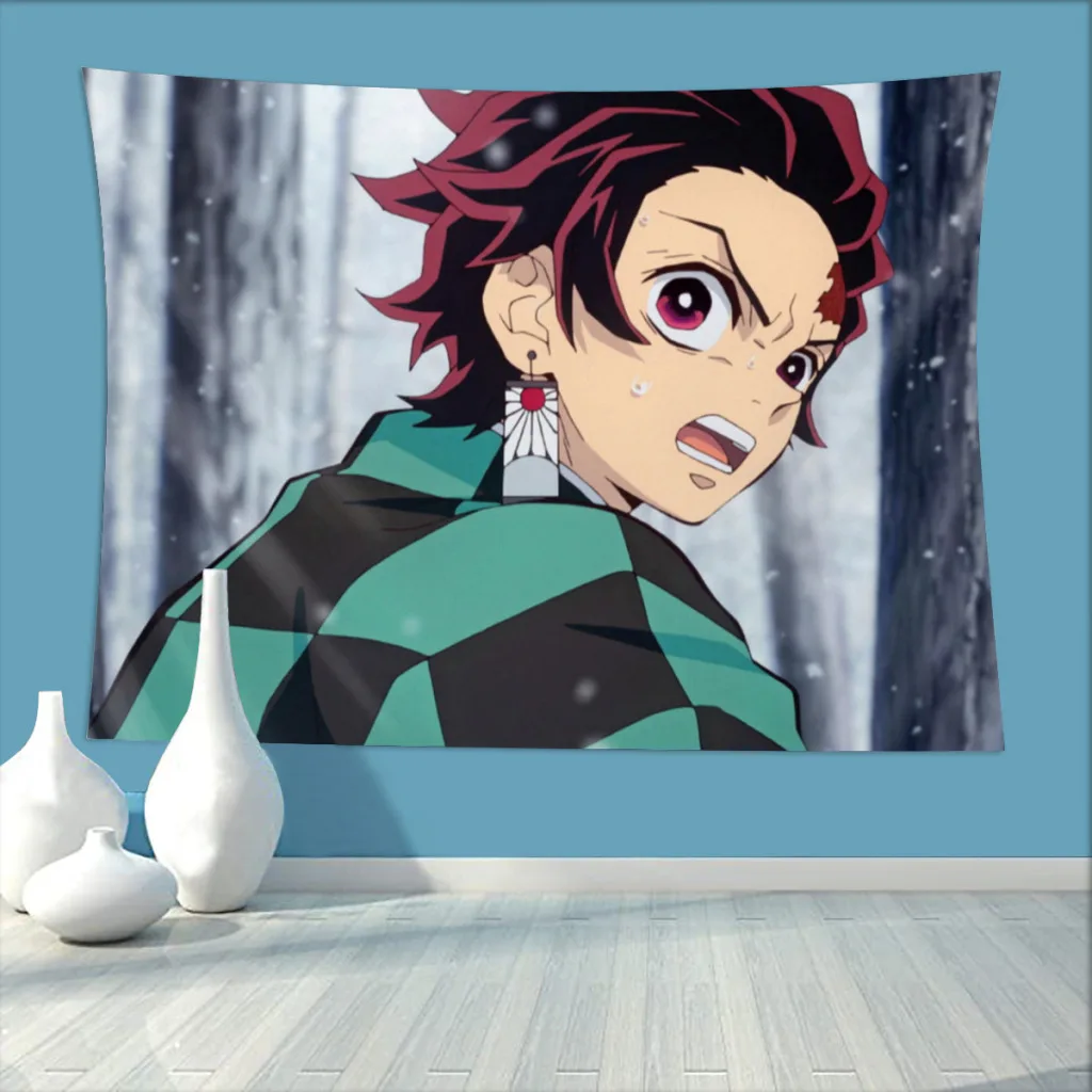 

Organization Bedroom Tapestry Demon Slayer Kamado Tanjirou Anime Background Hanging Blanket Wall Arts Decor Ornaments Beach Mat