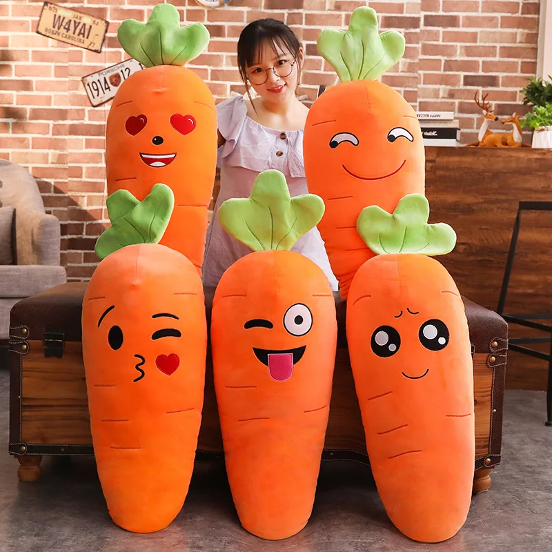 

1pc 45/70/90cm Cartoon Smile Carrot Plush Toy Cute Simulation Vegetable Carrot Pillow Dolls Stuffed Soft Toys for Children Gift