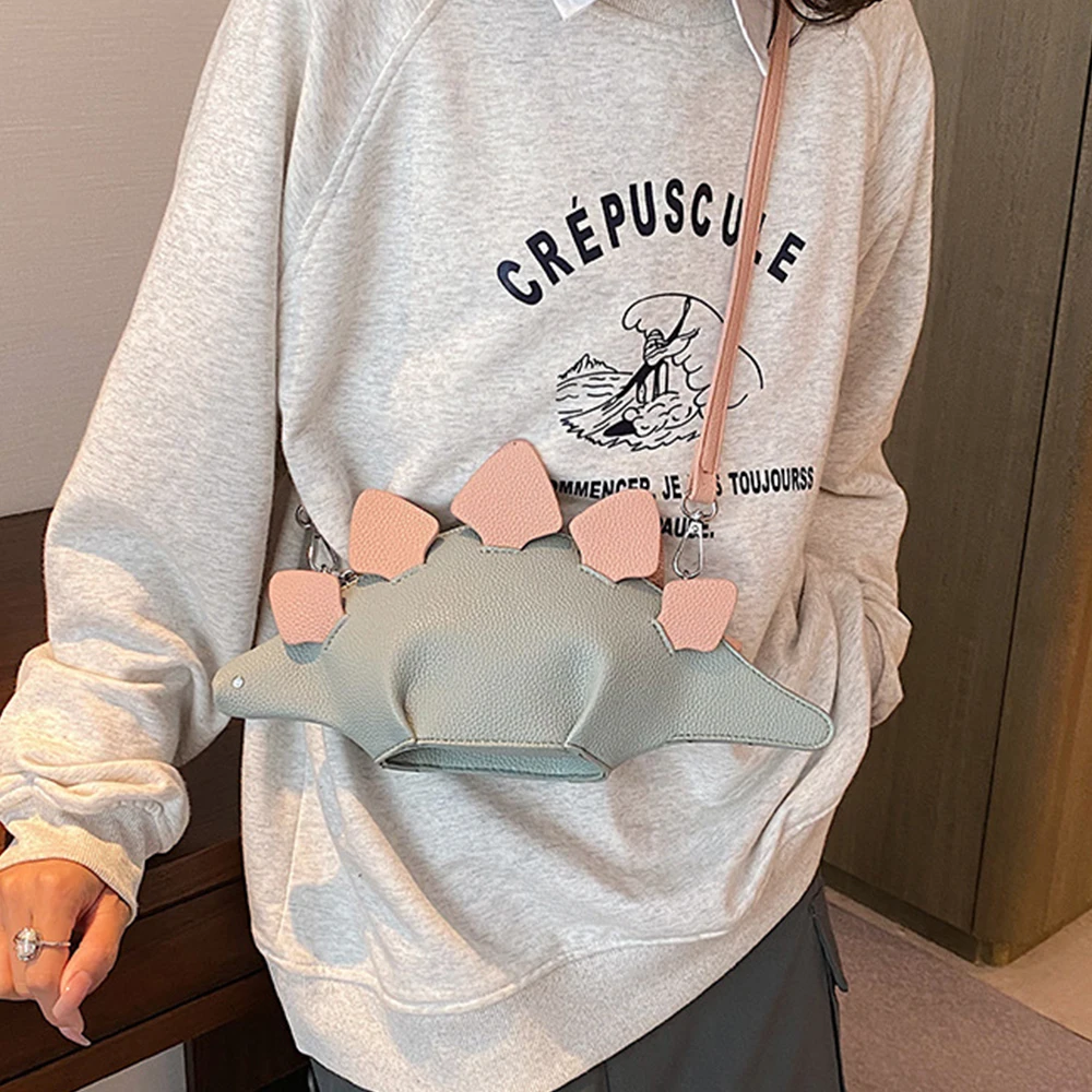 Cute Dinosaur Crossbody Bags for Women Harajuku Animal Shaped Shoulder Bag Mini Handbags Girls Phone Flap Designer Bag Purses
