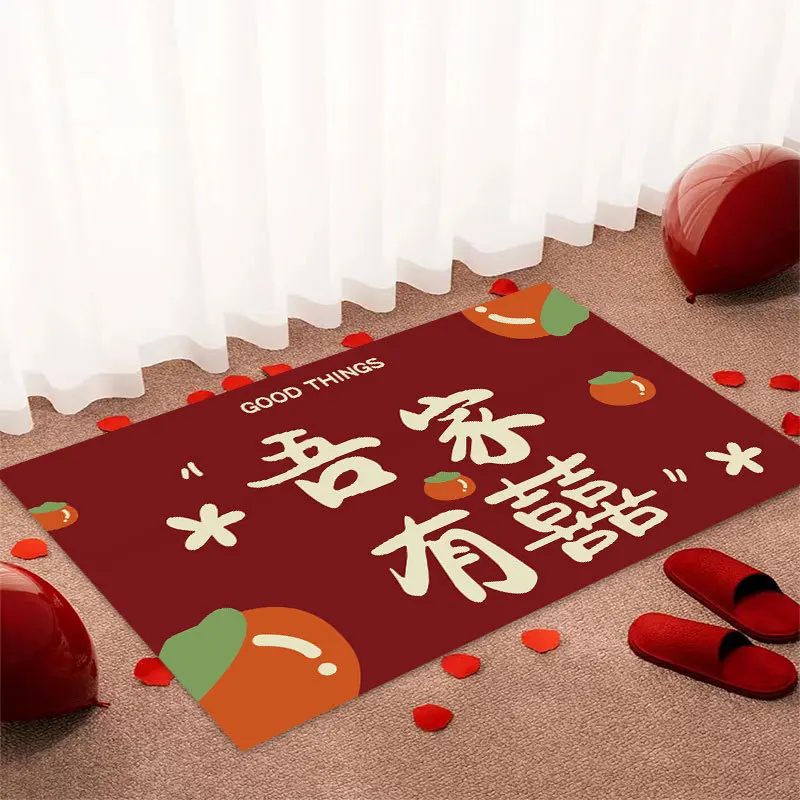 

Guofeng Свадебный напольный коврик красный праздничный свадебный ковер домашний счастливый персонаж входная дверь напольный коврик для свадебной комнаты прикроватный коврик