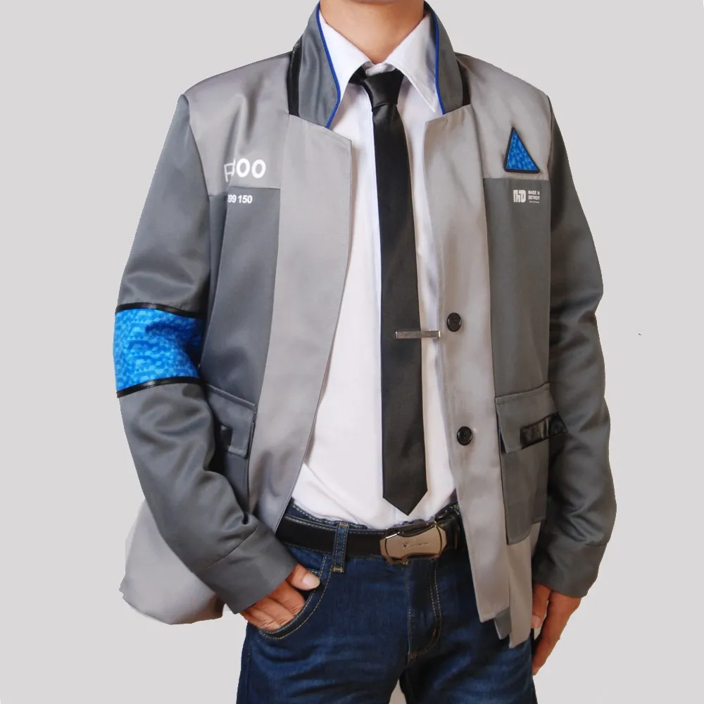 Фото Костюм для косплея Connor из игры Detroit: Become Human, униформа, мужская куртка, белая рубашка, галстук, пальто RK800, полный комплект №3