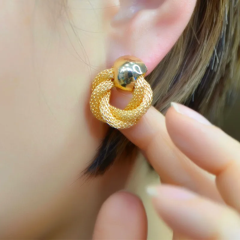 Женские ажурные серьги 2022 модные в стиле ретро металлические несколько колец для