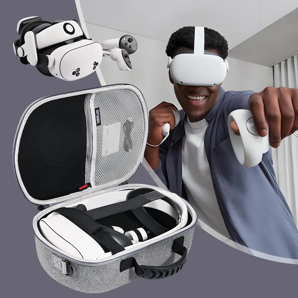 Чехол для переноски с сетчатым карманом хранения гарнитуры VR