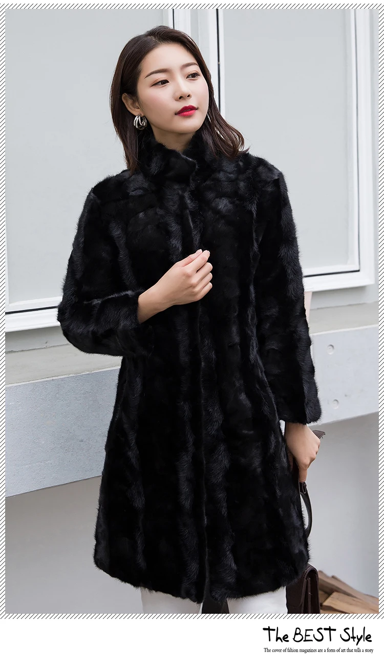Markdown Sale Fur Coat Overcoat Female Fur Mink Fur Standard Casual No Full Real Fur Long Coat enlarge