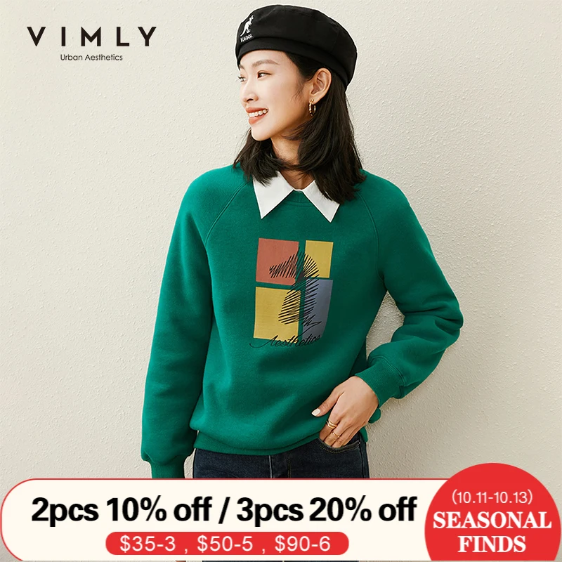 Свитшот женский зимний с круглым вырезом и принтом F5016 |