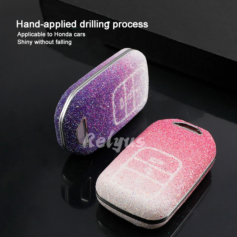 

Diamond Crystal Car Key Protective Cover for Honda Civic CR-V HR-V Accord Jade Jazz City Pilot Crider Odyssey Shining Key Shell