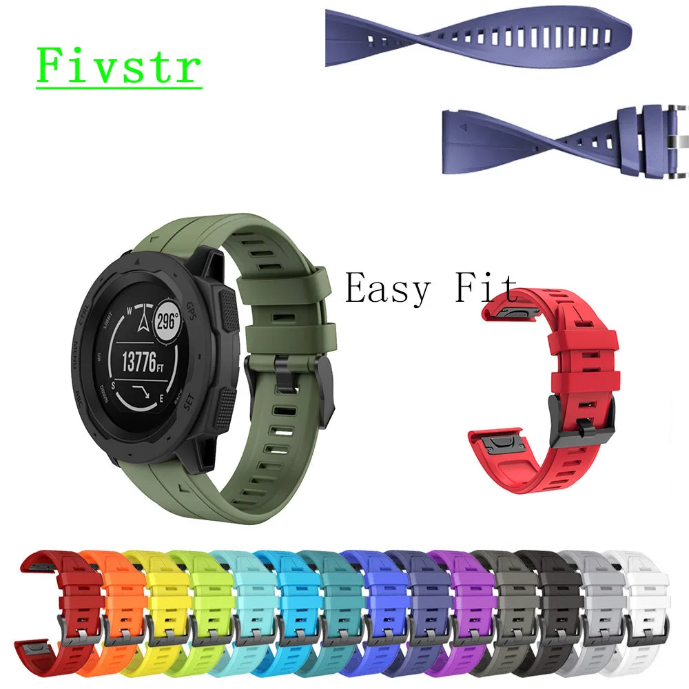 

Fivstr New Smooth Pattern Easyfit Watchband for Garmin Fenix 5X 5 Plus 3 3HR D2 S60 MK1 Smart Watch Quick Release Wrist Strap