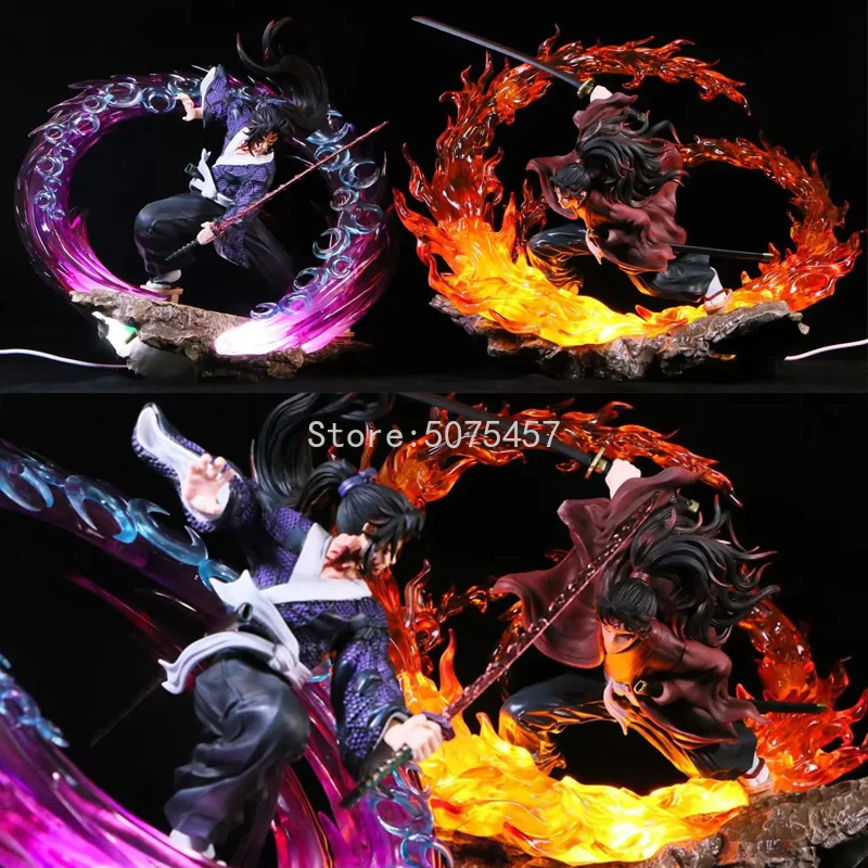 

30cm Demon Slayer Kokushibou Anime Figure GK Tsugikuni Yoriichi Action Figure Kimetsu no Yaiba Figure Model Doll Toys With Light