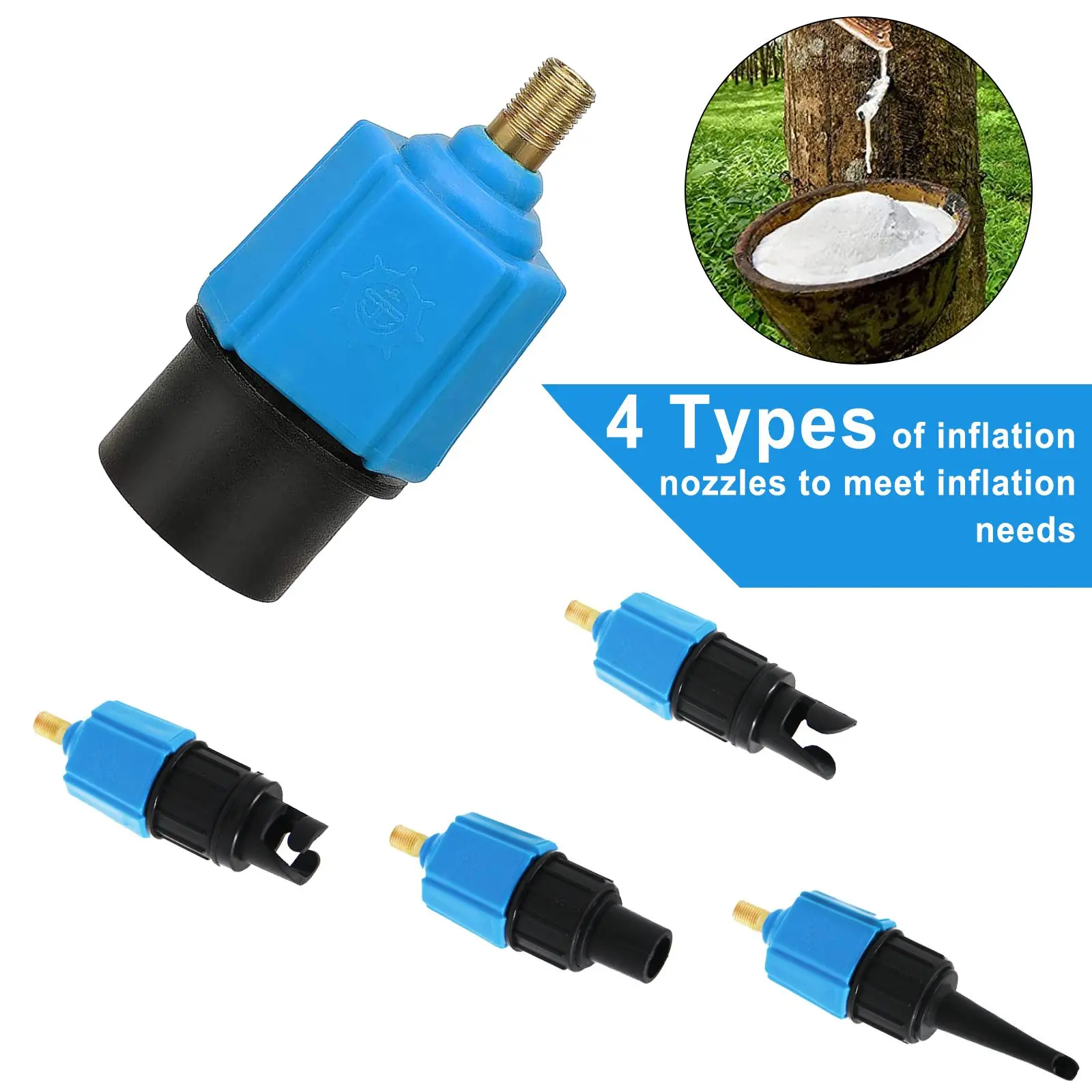 

SupPump Adapter 4 Nozzles Inflatable Boat Air Valve Tire Paddle Board Adaptor Paddleboards Canoes Inflatable Boats Accessories