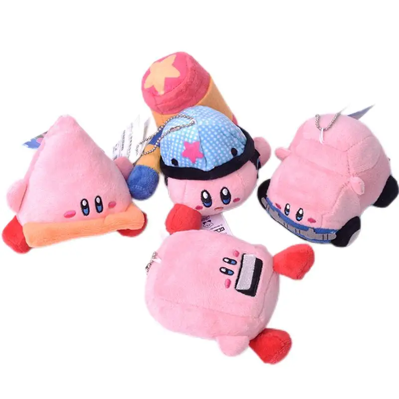 

10Cm Cartoon Anime Kirby Kawaii Cos Car Beverage Machine Cute Girl Heart Plush Stuffed Doll Pendant Children Birthday Gift Toys