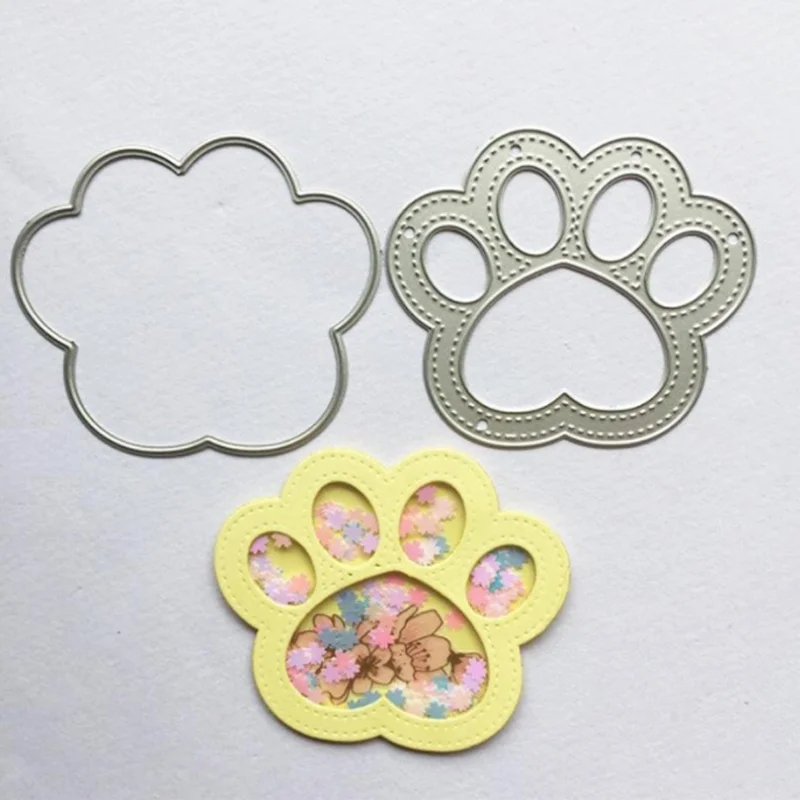 

Kawaii Animal Footprints Etching Metal Cutting Dies DIY Scrapbooking Die Cutout Wedding Party Craft Card Embossing Decor Stencil