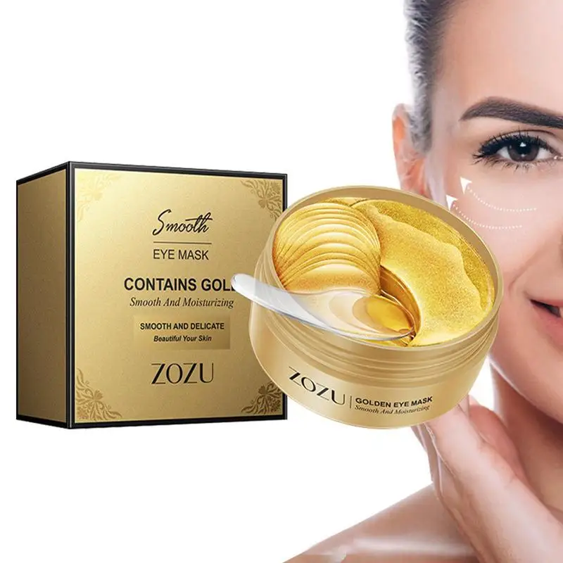 

Патчи под глаза коллагеновые увлажняющие с золотом против темных кругов и мешков под глазами, 60 шт.