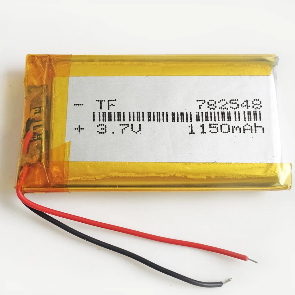 3.7V 1150mAh Lipo Polymer Lithium Rechargeable Battery 782548 для GPS-навигатора, динамика, DVD-рекордера, наушников, электронной книги, камеры.