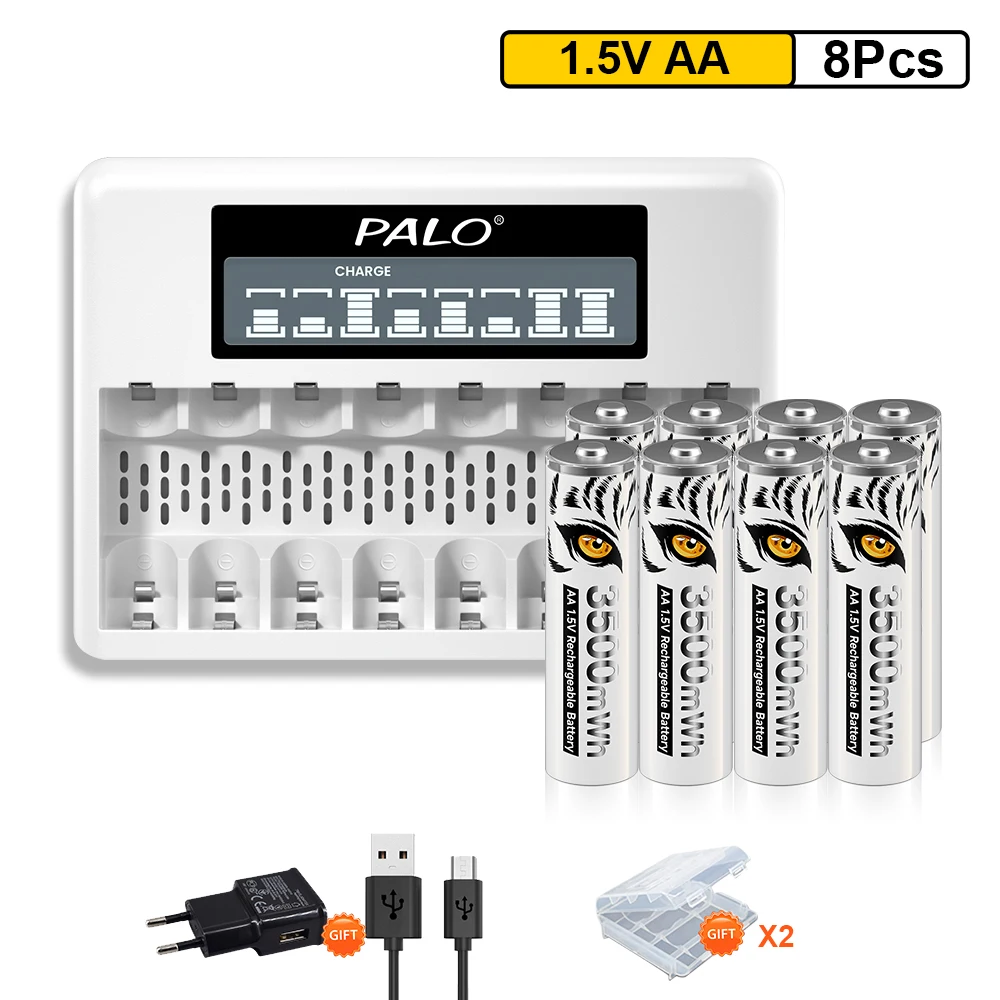 

PALO 3500mWh 1,5 V AA литий-ионная батарея HR6 AA перезаряжаемые литиевые батареи 2A AA ячейка для пульта дистанционного управления вентилятор электрическая игрушечная мышь