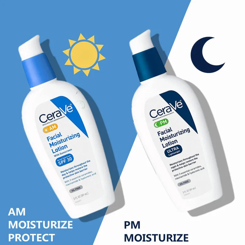 

CeraVe Day & Night Facial Moisturizing Lotion AM Face Cream SPF 30 UV Protection PM Face Cream Hydrating Repair Skin Care 89ml