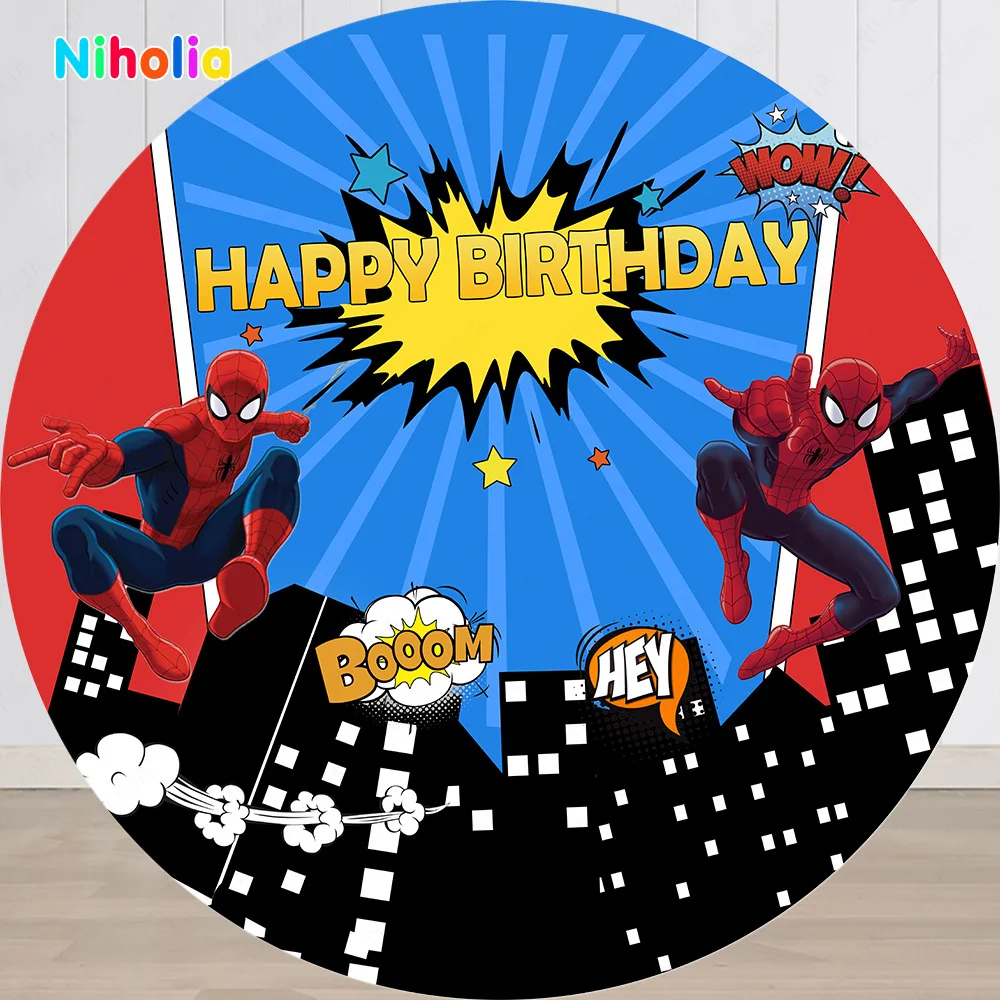 Фон для фотосъемки с изображением супергероев Марвел украшение детского дня