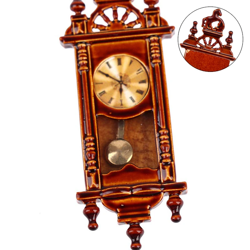 

Miniature Wall Clock 1pc 1:12 Dollhouse Pretend Play Furniture Toy Play Doll House Miniaturas Home Decor Accessories Toy