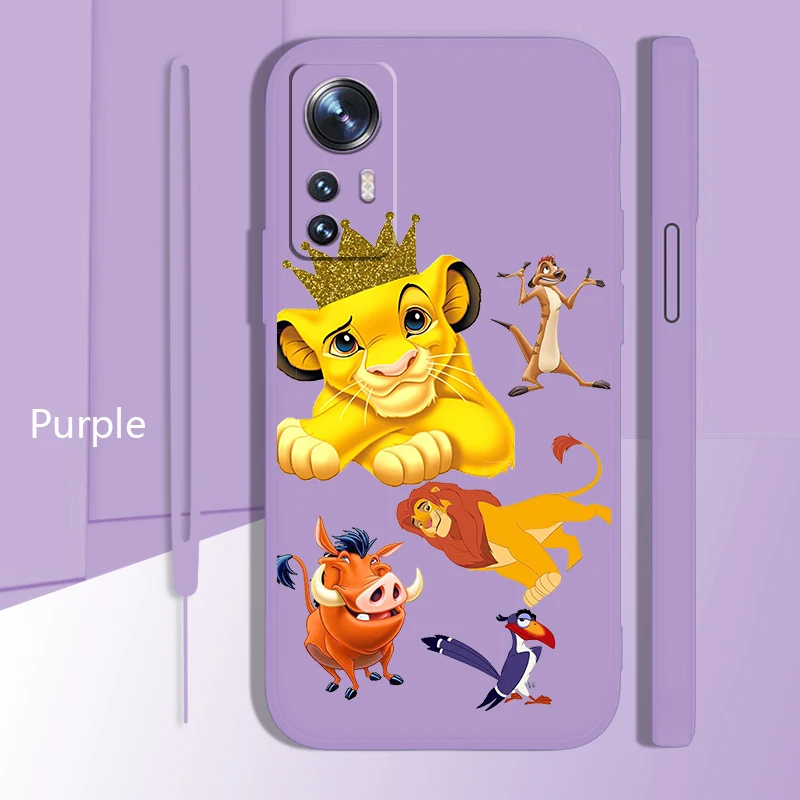 

Lion King Cartoon Cool Phone Case For Xiaomi Mi 12 11 11T 10 10T 9 9SE Lite Pro Ultra A3 Liquid Rope Candy Color Cover Fundas