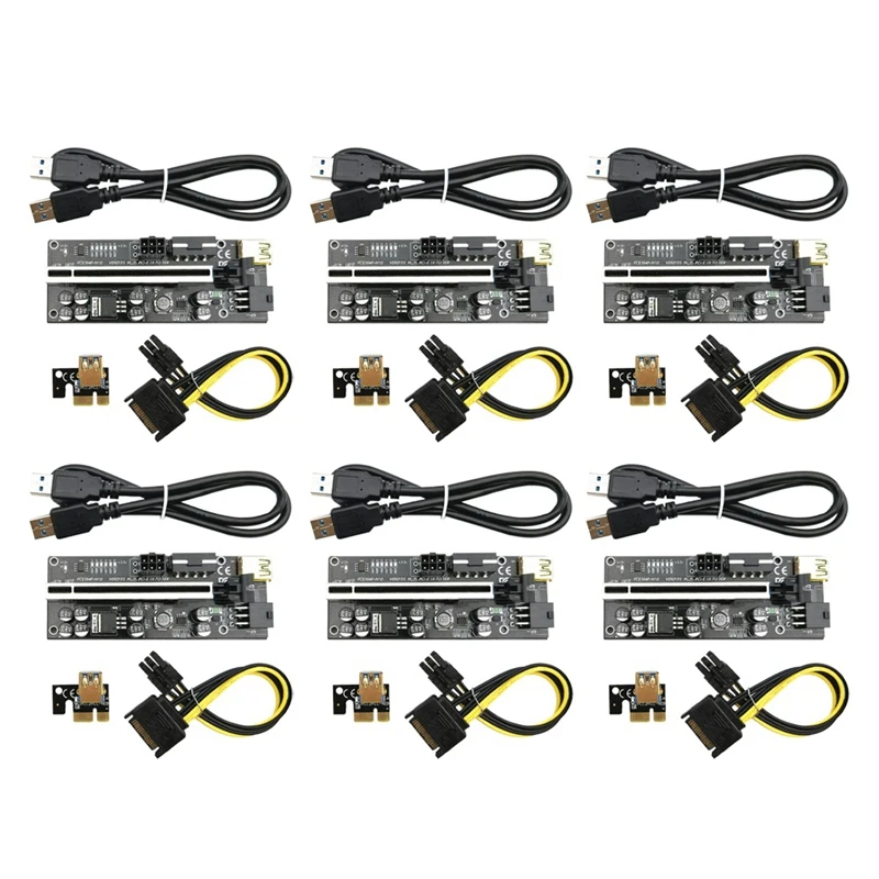 

VER010S PLUS PCI-E 1X до 16X Райзер-карта Удлинительный Кабель USB 3,0 Высокоскоростная видеокарта 8 твердых конденсаторов