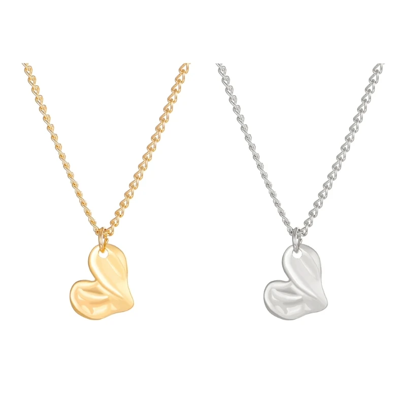 

Simple Love Heart Pendant Necklace Alloy Material Temperament Clavicle Chain Dropship