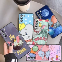 cute animation dumbo case for samsung galaxy s22 s21 s20 fe s10 s10e s9 s8 plus ultra pro lite s7 edge black phone cover