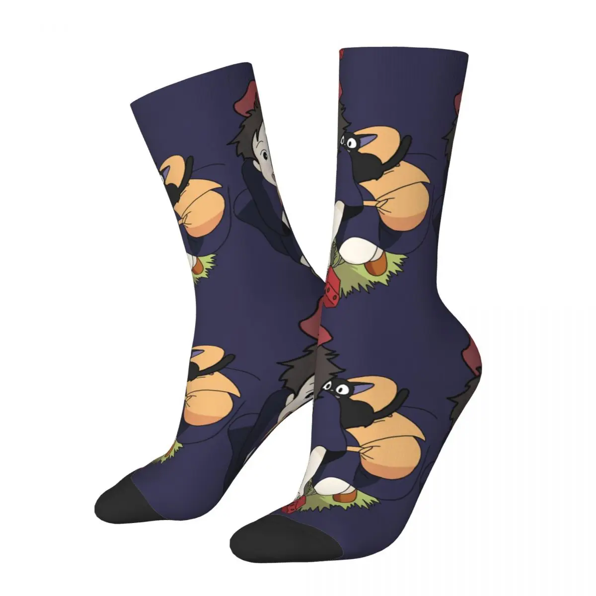 

Hip Hop Retro Kiki's Delivery Service Broom Crazy Men's compression Socks Unisex Studio Ghibli Street Style Pattern Crew Sock