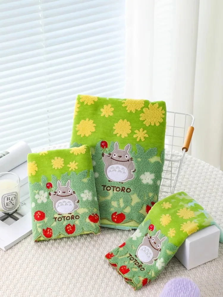 

Лидер продаж, полотенце из чистого хлопка с мультяшным принтом Тоторо, полотенца из раскрученной пряжи, Пляжное банное полотенце, домашний текстиль