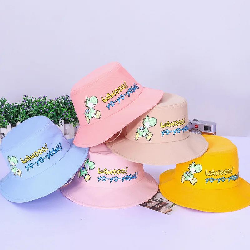 

Children's Fisherman Hat Cartoon Spring and Autumn Cotton Outdoor Sunscreen Boy and Girl Adjustable Baby Bucket Hats