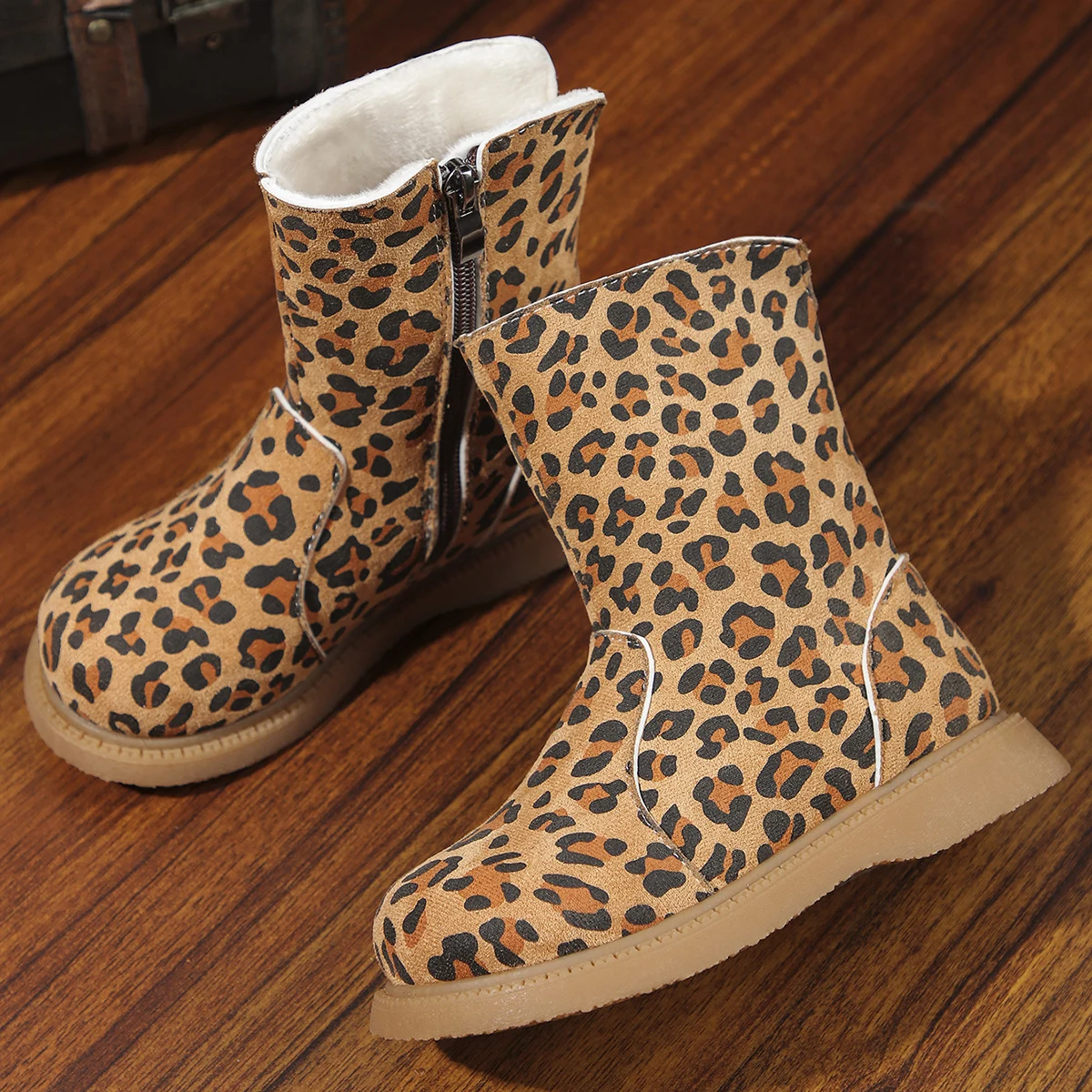 Детские ботинки зимние модные брендовые сапоги принцессы до середины икры для