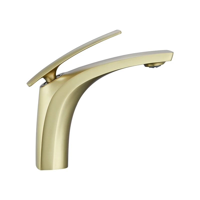 

BEAU-Basin Faucet Gold Brushed Waterfall Faucet Brass Bathroom Faucet Bathroom Basin Faucet Mixer Hot And Cold Sink Faucet