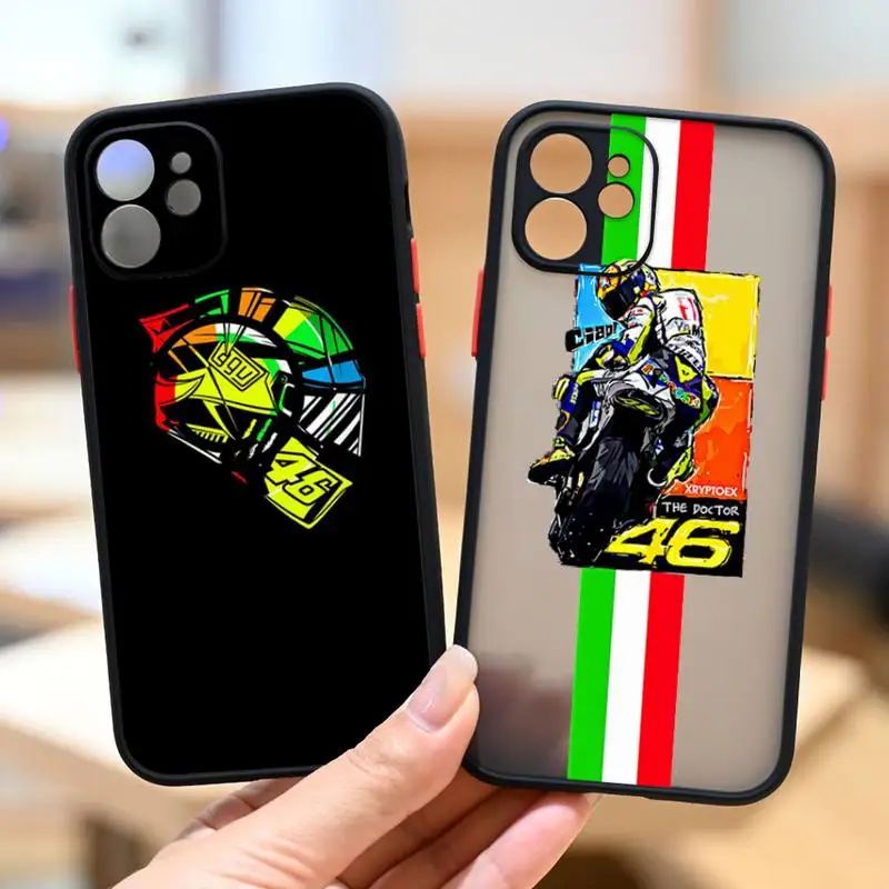 RUICHI Rossi-motorcycle-racing-vr46 Phone Case For iPhone13 12 Mini 11 Pro XS Max X XR 7 8 Plus Translucent Matte Cover