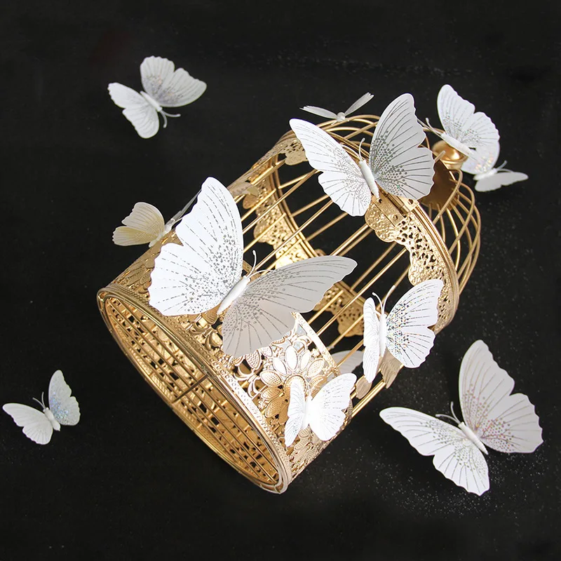 

12Pcs 3D Hollow Golden Silver Butterfly Wall Stickers Art Home Decorations Wall Decal for Party Wedding Display Shop Room Decor