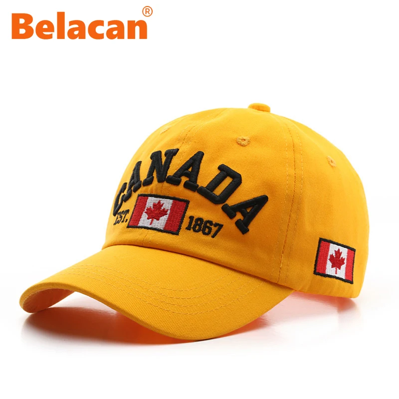 

New Summer Men's Washed Cotton Baseball Cap Snapback Hat For Women CANADA Embroidery Hip Hop Caps Outdoor Casual Sports Sun Caps