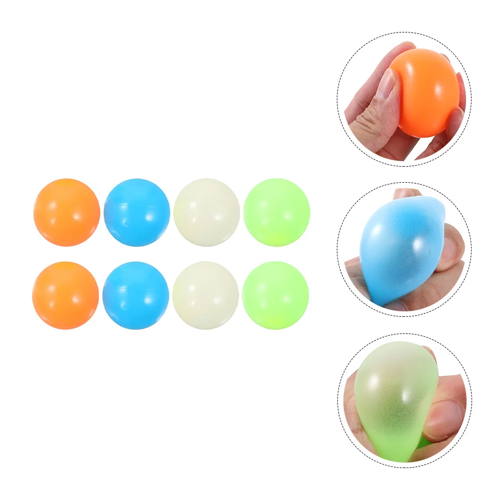 

8PCS 45mm Stress Relief Luminous Squeeze Ceiling Sticky Target Balls
