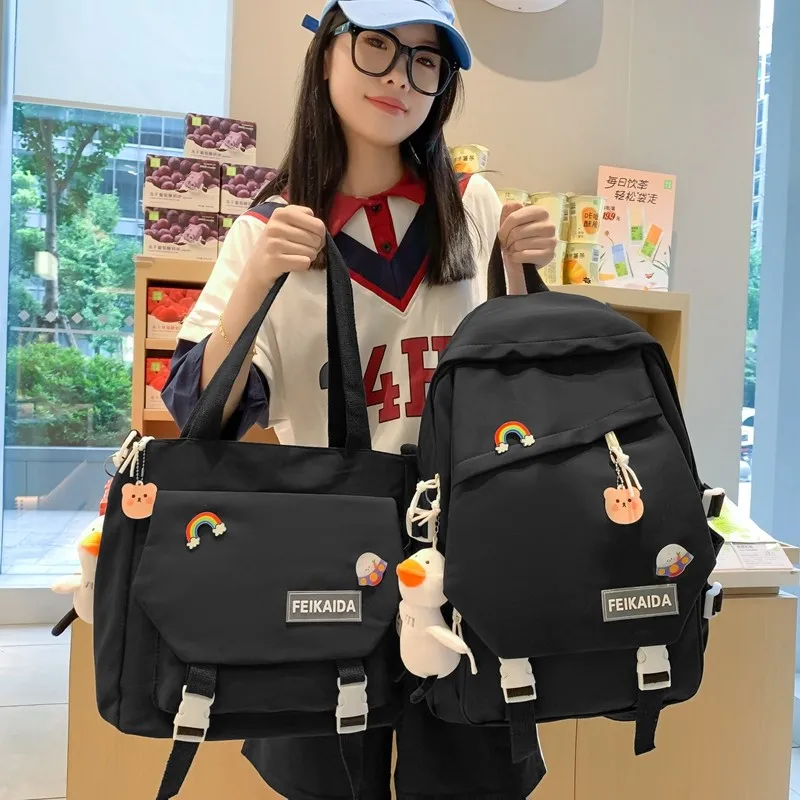 

Рюкзак женский школьный вместительный с подвеской, Модный милый ранец для девочек-подростков, сумка для хранения, сумка для путешествий