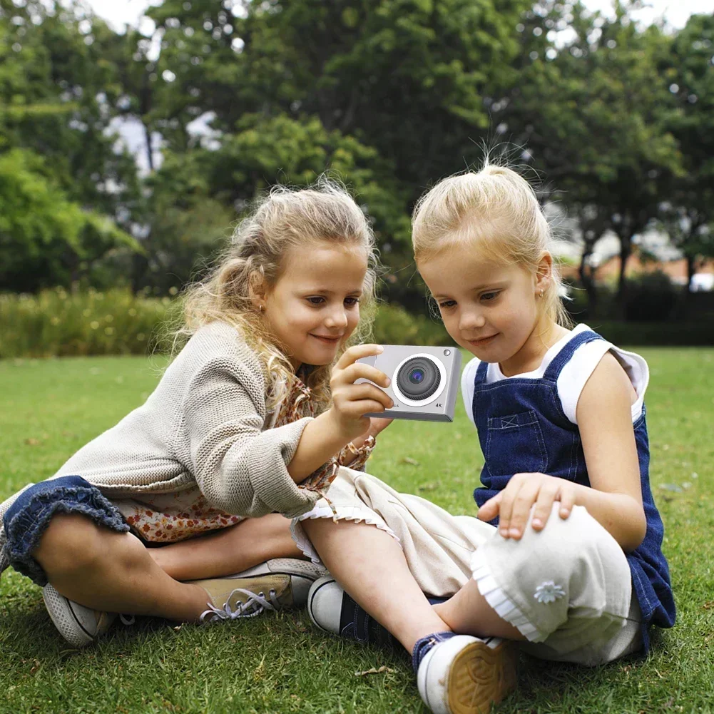 Компактная HD-камера для мальчиков и девочек двойной объектив цифровая точка