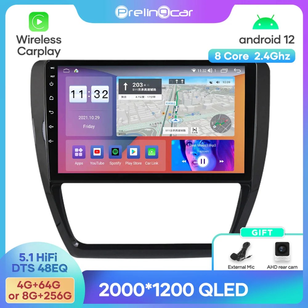 

Android 12 DTS Sound For Volkswagen SAGITAR JETTA 2012- 2014 Navigation Multimedia Car Player Radio 2Din Stereo Bluetooth 48EQ