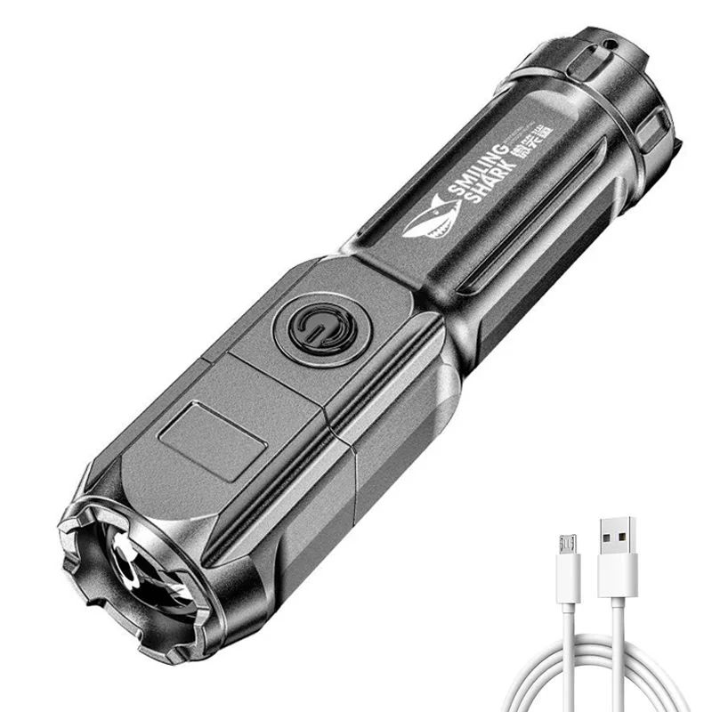 

Multi-function Bright Led Flashlight Battery Power Rechargeable Strong Focusing Light Flash Light Zoom Bicycle Bike Light